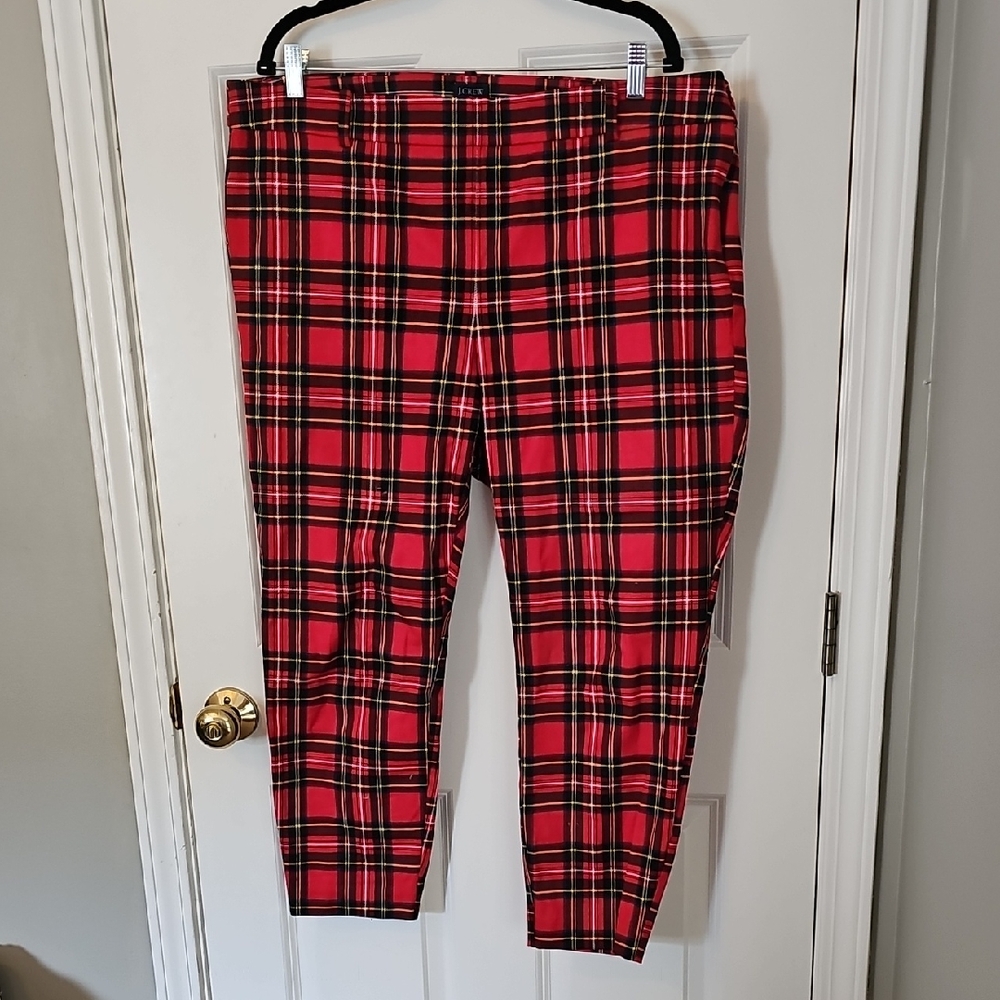J. Crew Red Plaid Winnie Pants